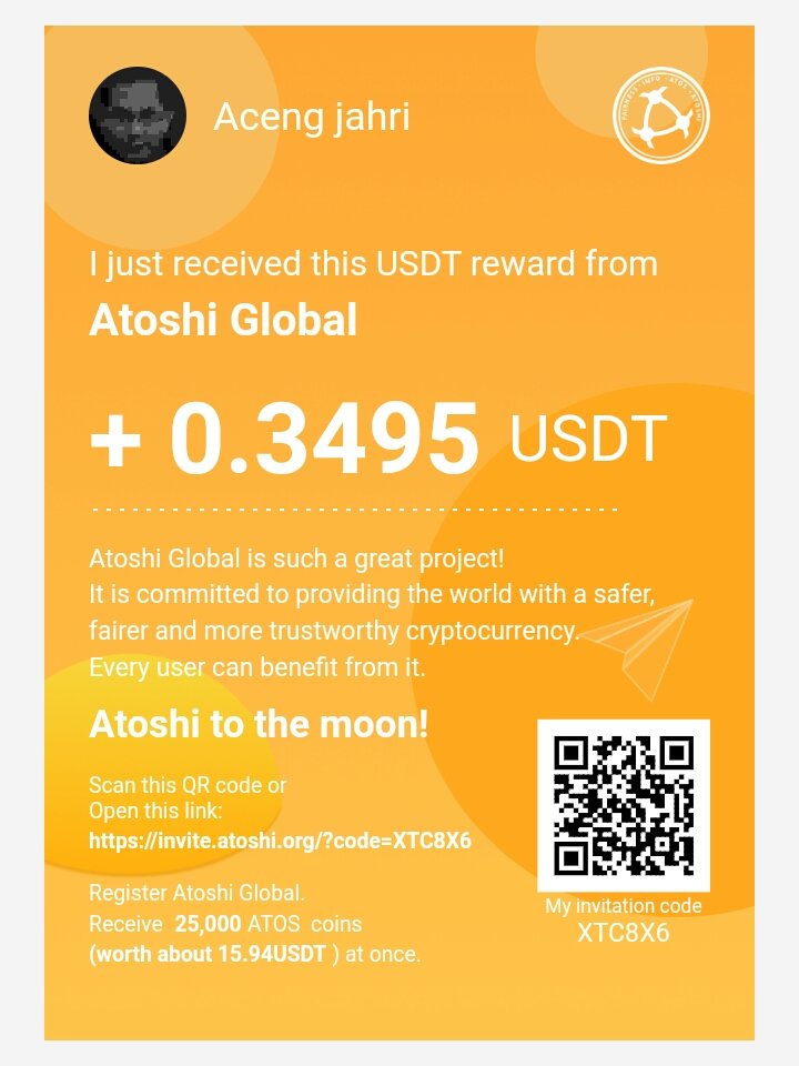 AcengJahri's tweet photo. Good day! Have you ever heard about Atoshi? It's a revolutionary cryptocurrency project with outstanding benefits. The proof? Check my screenshot out! Your journey to crypto fortune may start in just a one click:  
 https://t.co/STZmef073Y
 #Atoshi #ATOS https://t.co/uM3NCLd7ku