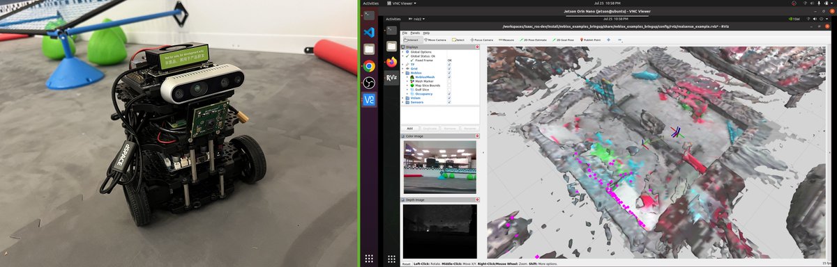 NVIDIARobotics's tweet image. Learn how to use NVIDIA #IsaacROS Nvblox to create 3D reconstructions of scenes in #simulation and reality with depth cameras, #Jetson Orin Nano, and TurtleBot3. A must-read article by Dhruv Mehta and team. nvda.ws/3sb5y1L