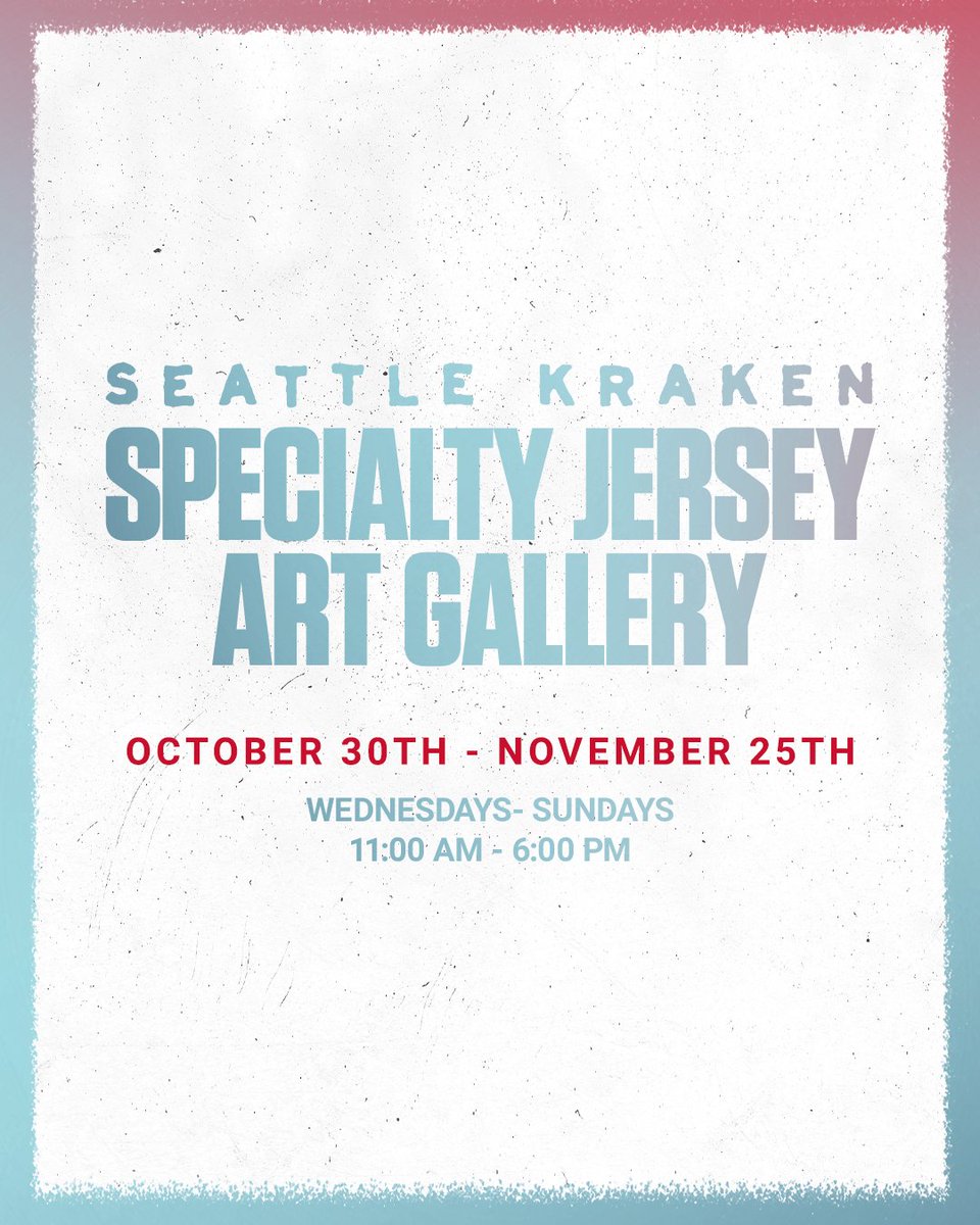 SeattleKraken's tweet image. Ready for a closer look at this year’s specialty jerseys? 👀

We’ll be showcasing all of our new theme &amp;amp; celebration night jerseys, along with designs from years past, at the A/NT Gallery at Seattle Center from 10/30-11/25 → bit.ly/23-24Specialty…