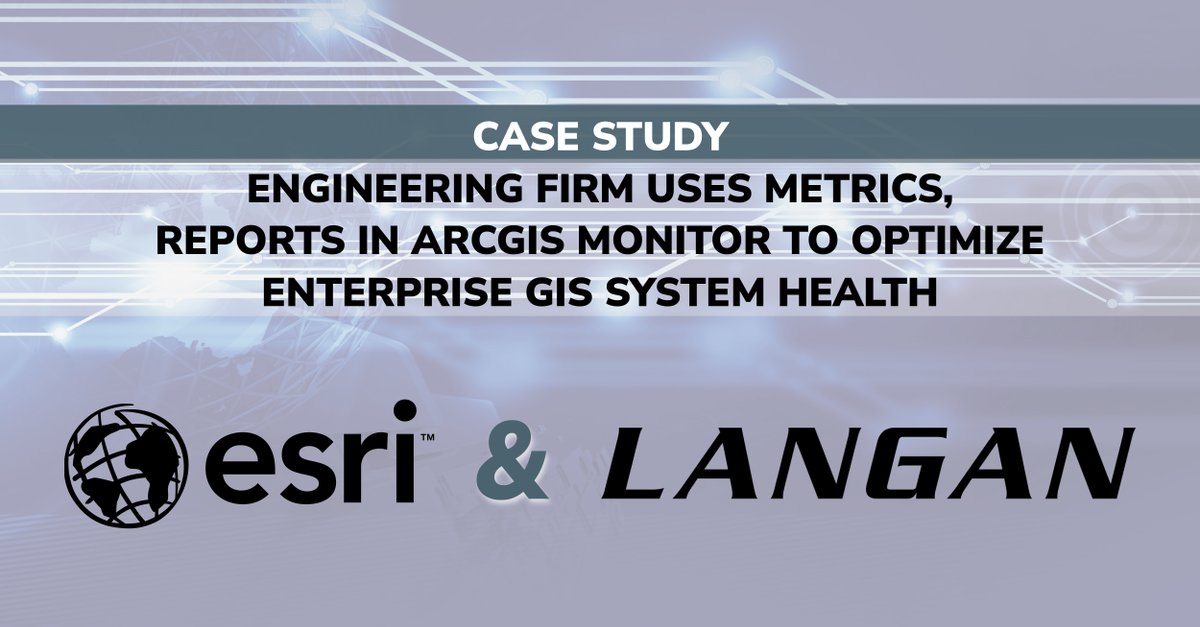LanganEngEnv's tweet photo. Our #DigitalSolutions team partners with @Esri to implement innovative solutions—like ArcGIS Monitor—that help optimize #GIS system performance and achieve #resiliency goals. Learn about the benefits: https://t.co/k6L9E1k44V

#EsriPartner #ArcGISEnterprise #ArcGISMonitor https://t.co/R2zWI3vOSy