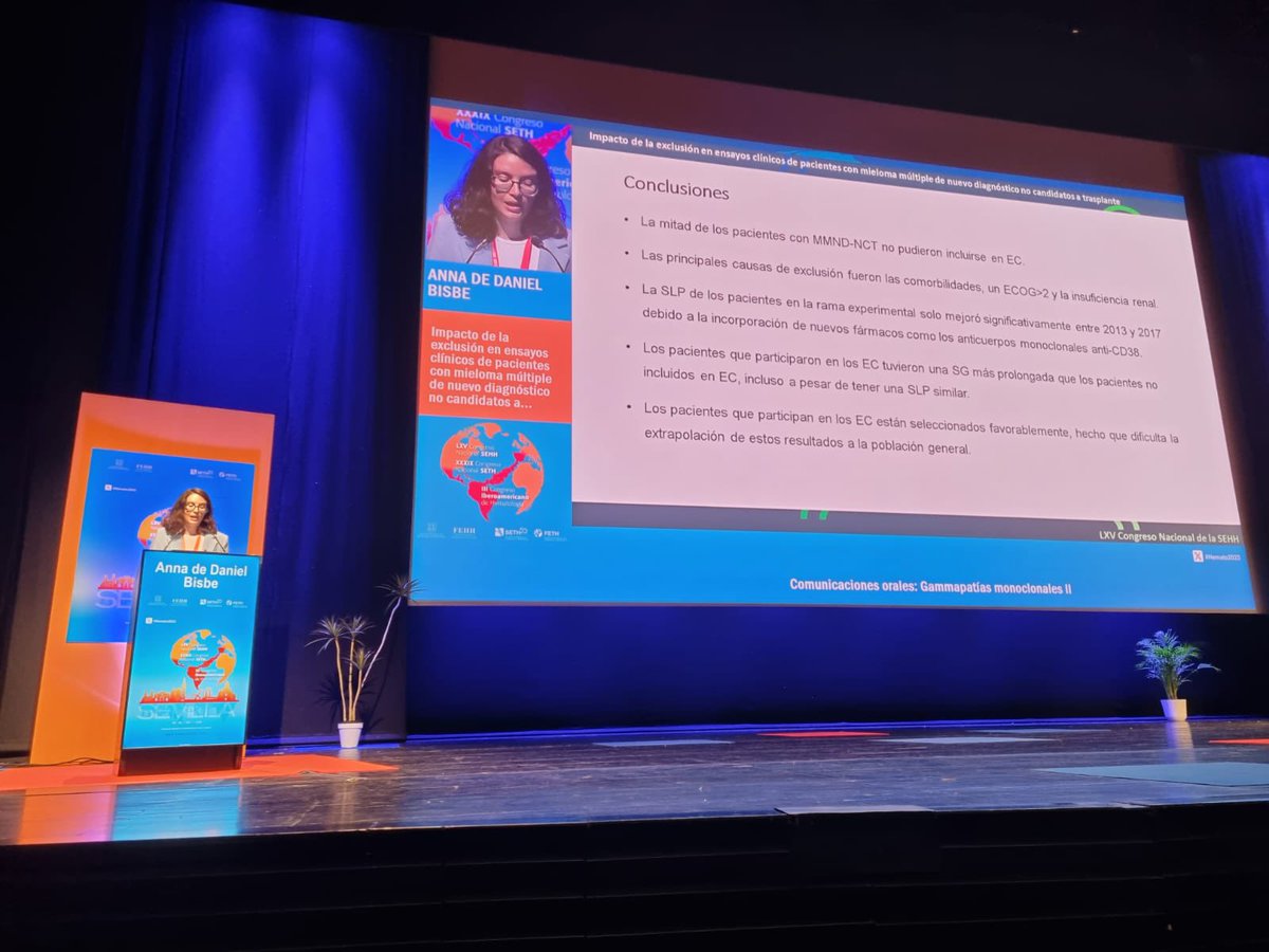 Anna de Daniel (@annadedaniel) on Twitter photo Muy contenta de presentar nuestra comunicación oral sobre el impacto de la exclusión en ensayos clínicos de pacientes con mieloma múltiple de nuevo diagnóstico no candidatos a trasplante en el congreso nacional de la SEHH #Hemato2023. ¡Hasta el año que viene! <a href="/hematoclinicbcn/">Hematologia Hospital Clínic Barcelona</a> Muy contenta de presentar nuestra comunicación oral sobre el impacto de la exclusión en ensayos clínicos de pacientes con mieloma múltiple de nuevo diagnóstico no candidatos a trasplante en el congreso nacional de la SEHH #Hemato2023. ¡Hasta el año que viene! <a href="/hematoclinicbcn/">Hematologia Hospital Clínic Barcelona</a>