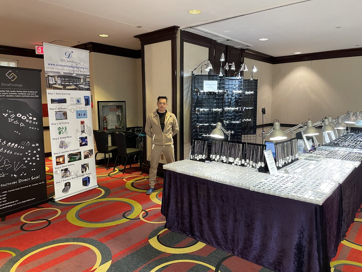 SilviaFindings's tweet photo. It's Day 1 at the Toronto Gem Expo! We're ready to dazzle you! Visit our booth, get ready to be amazed by our selection of sterling silver and gold jewelry findings and settings. Buy a stone and we  can set it into a pendant, ring, or earrings setting.Visit our booth today! https://t.co/U8WEeOs8FN
