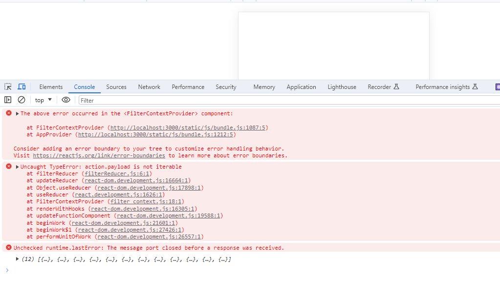 aatimhss's tweet photo. Day 16/100
Ending my day with this error 🤯
Help needed!
Trying to learn React's context and reducer hooks, but I'm facing a TypeError with action.payload. It seems to be causing issues in my React app.
#100DaysOfCode #ReactContext #ReducerHooks #React #TypeError #ErrorHandling https://t.co/3a1CFLv3C8