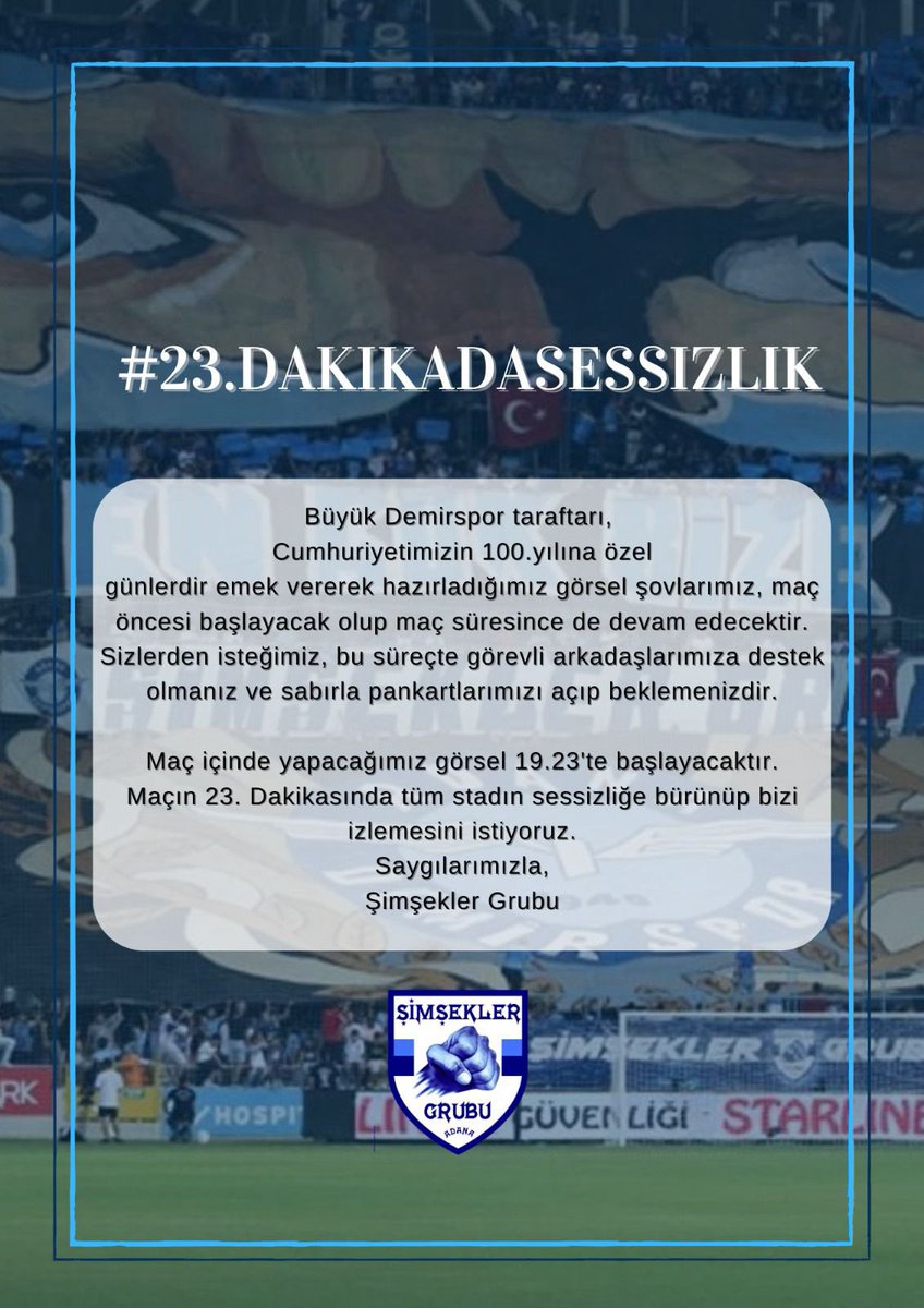 #Dakika23teSessizlik