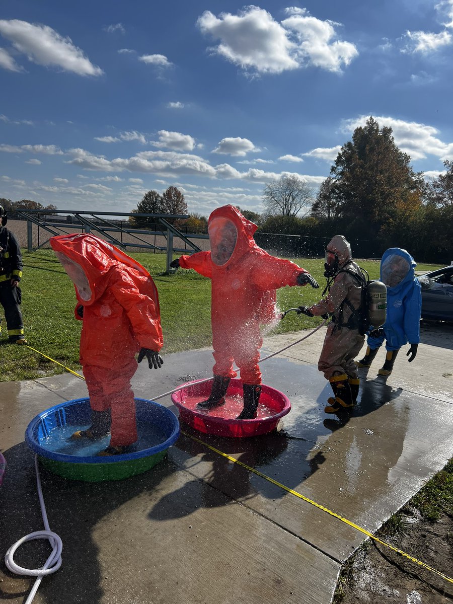 Is it trick or treat no it’s not it’s high school students learning skills to be fire fighters