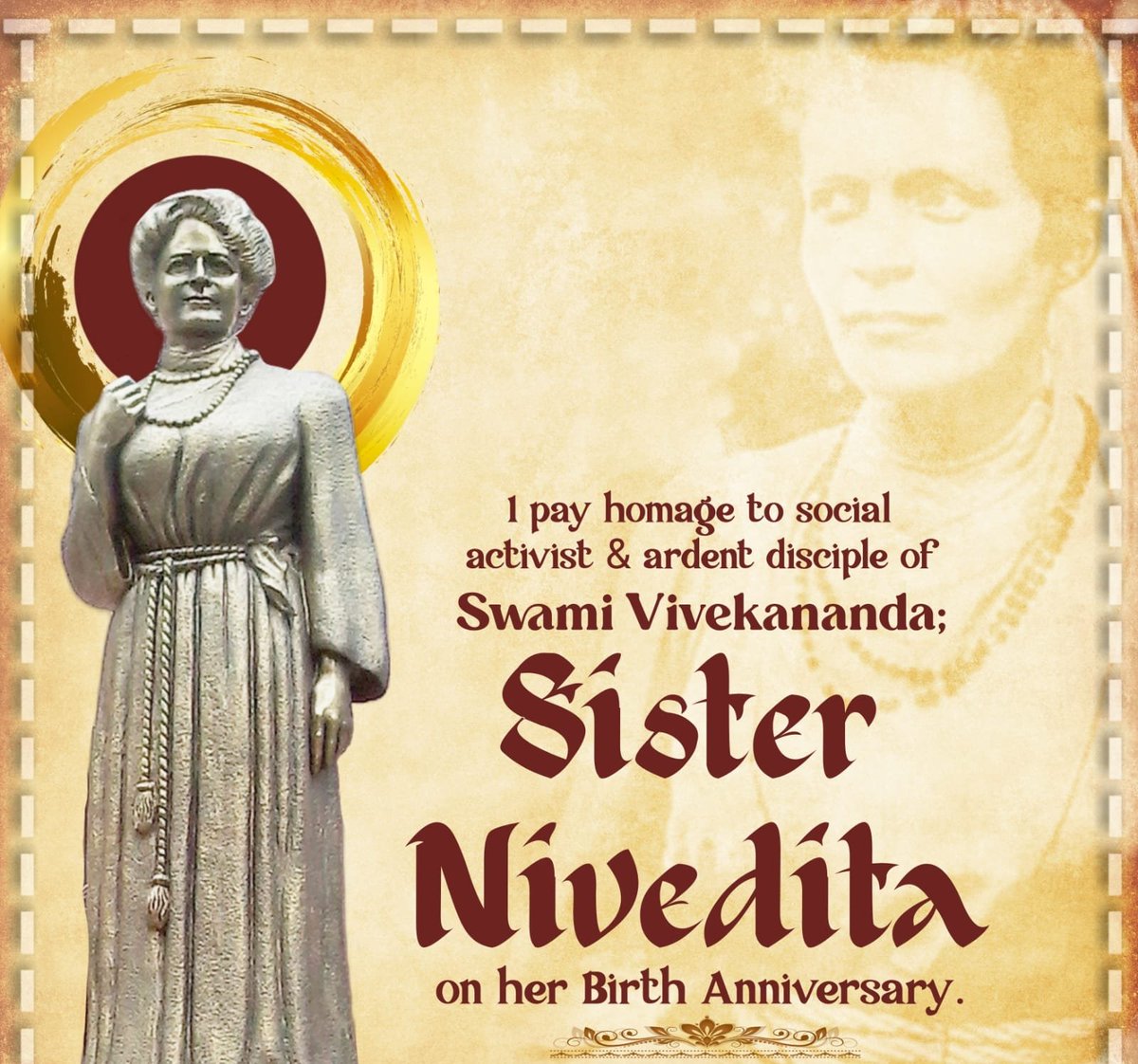 omprakash678's tweet photo. My humble tributes to #SisterNivedita on her birth anniversary...

#SwamiVivekananda gave her the name #Nivedita

#நிவேதிதை was an #AngloIrish social worker, one amongst the disciples of #Swami #Vivekananda

#சகோதரி_நிவேதிதை  came across #Vivekanandar in the year 1895 in #London https://t.co/0lglGS2xdu