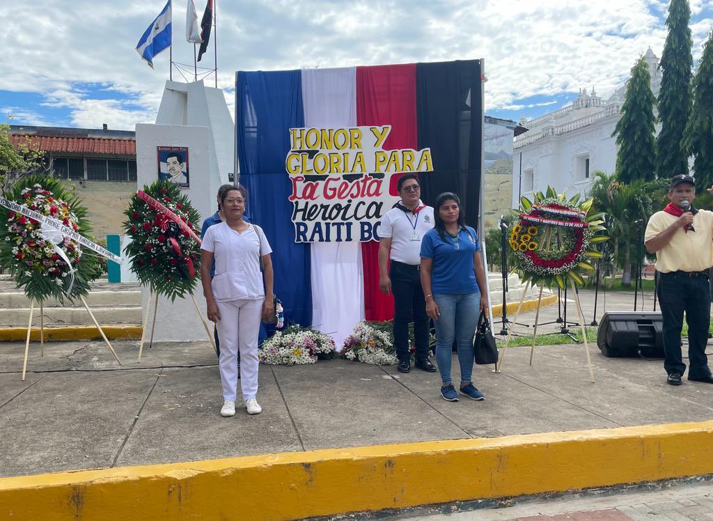 Honor y Gloria a nuestros héroes y mártires de la revolución Desde #LeónRevolución se realizó la conmemoración de nuestros héroes de Raiti y Bocay #UvMarcosSomarriba Presente 🙌🏻❤️🖤 #FSLNVencimosVenceremos