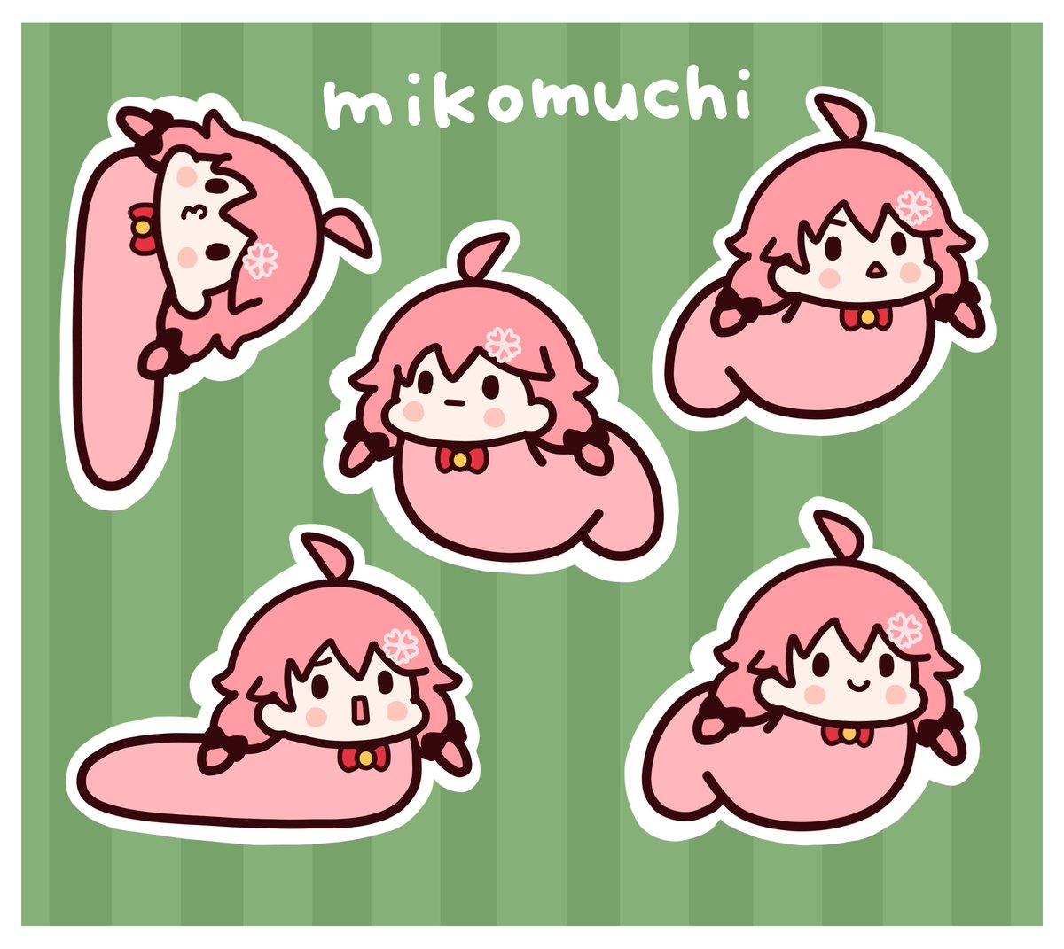 みこむちの見た目だけ考えてたはずが気づいたらスタックさせてた( 'ᵕ'  )🌸🐛🍌 #miko_Art