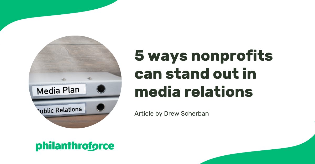 Do you want to get some media coverage on your nonprofit’s awesome mission work?

Philanthroforce member Drew Scherban offers 5 tips for working with the media: philanthroforce.org/expert-opinion…

#nonprofit #nonprofits #nonprofitleader #nonprofitleaders #nonprofitleadership #mediarelations
