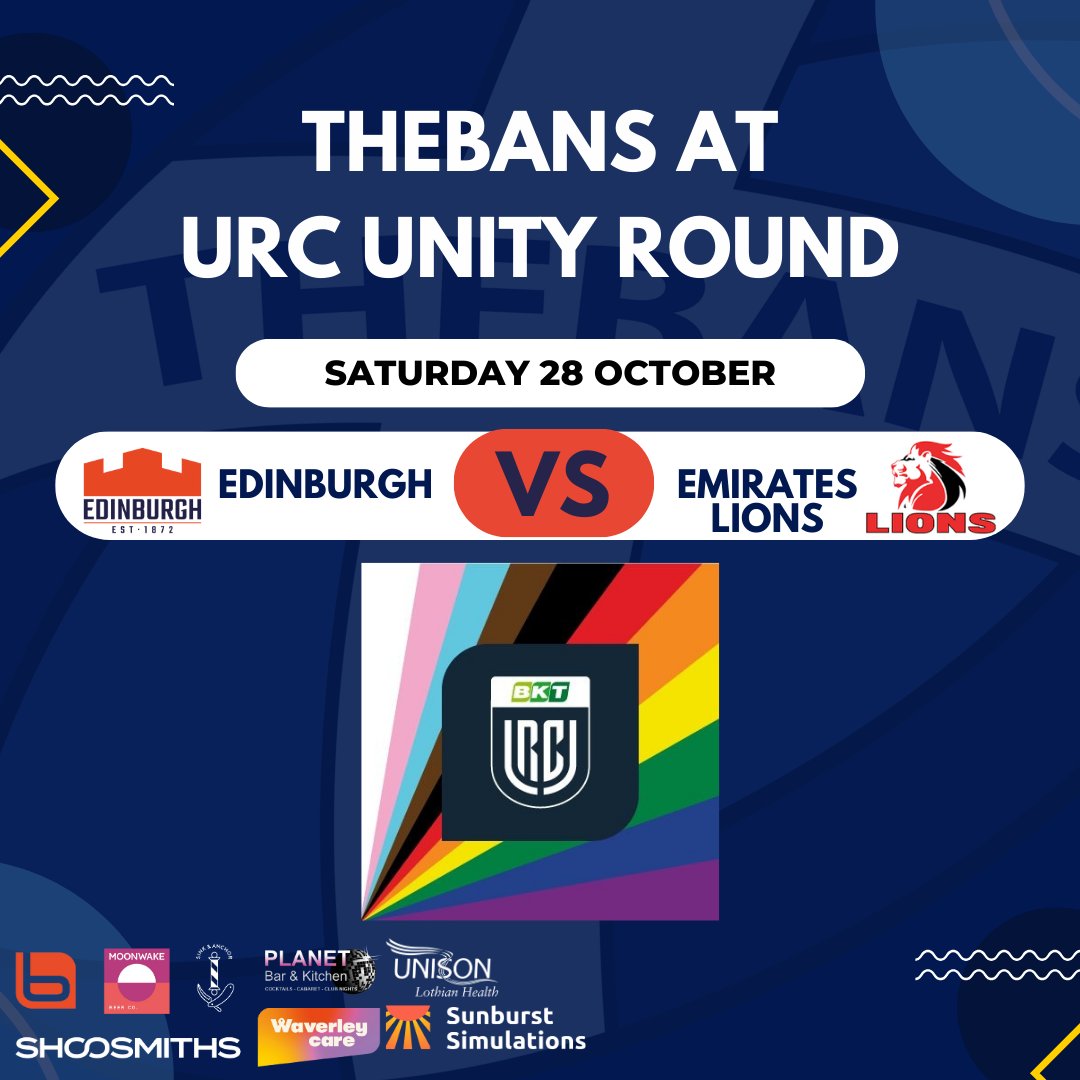 We are really looking forward to attending the Unity Round of the <a href="/URCOfficial/">BKT United Rugby Championship (URC)</a> with <a href="/EdinburghRugby/">Edinburgh Rugby</a> tomorrow! Glad we were able to show you Clinic and inclusive LGBTQIA+ grassroots rugby!