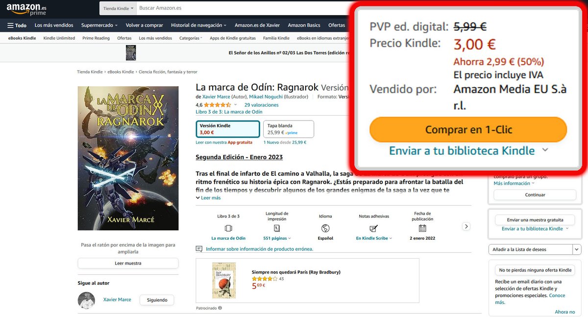 ElXaviVerso's tweet photo. Os recordamos que solo tenéis hasta el martes 31 de octubre para aprovechar el 50% de descuento de La marca de Odín: Ragnarok en Amazon Kindle.
#Amazon #Kindle #ebooks #libros #cienciaficcion #mitologianordica #sagas #transmedia #BestSellers #LibrosRecomendados https://t.co/HzQKue76lP