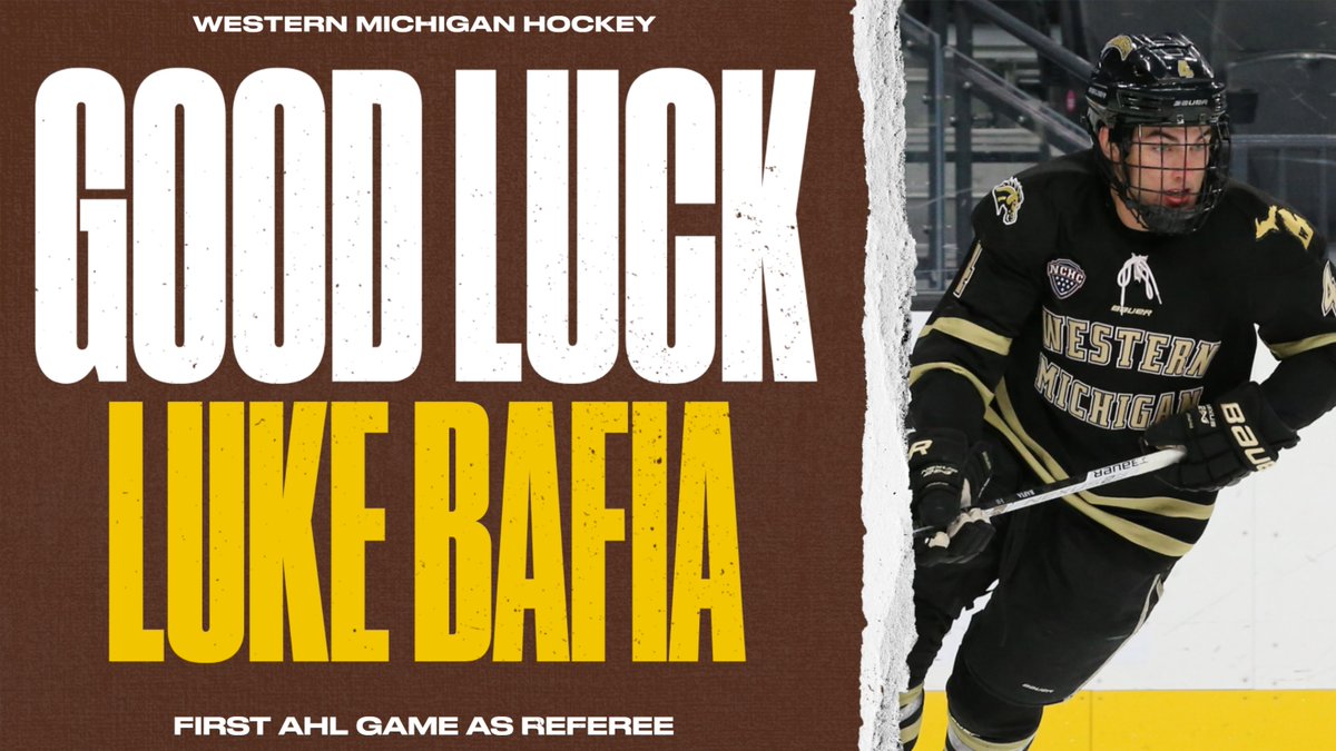 Good luck to <a href="/lukebafia/">Luke Bafia</a> who is getting ready to serve as a referee in his first AHL game tonight!

#BroncosReign