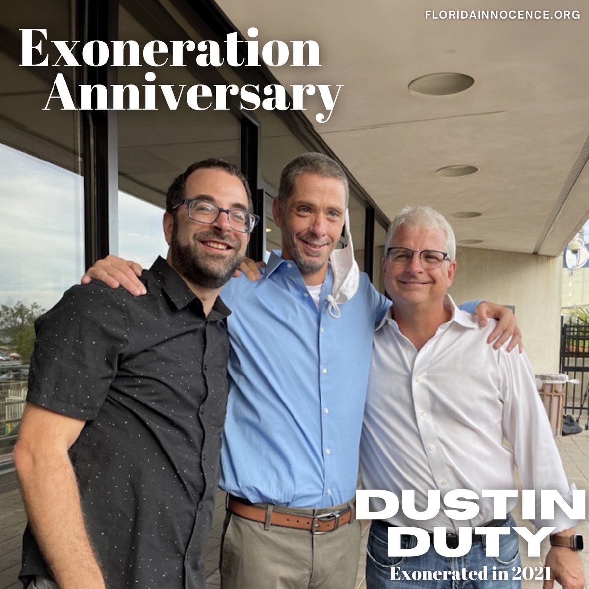 FLA_Innocence's tweet photo. Today, we celebrate the freedom, courage, strength, and unyielding hope of Dustin Duty, who was exonerated in 2021 after spending eight years wrongfully incarcerated. https://t.co/5qjpANGSHm