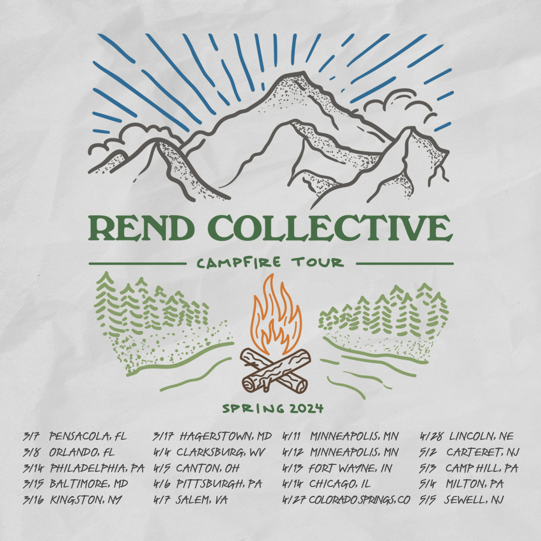 rendcollective's tweet image. Campfire US Spring Tour tickets are ON SALE NOW! Can't wait to worship with you around the campfire, we'll see you soon! Get your tickets at rendcollective.com
