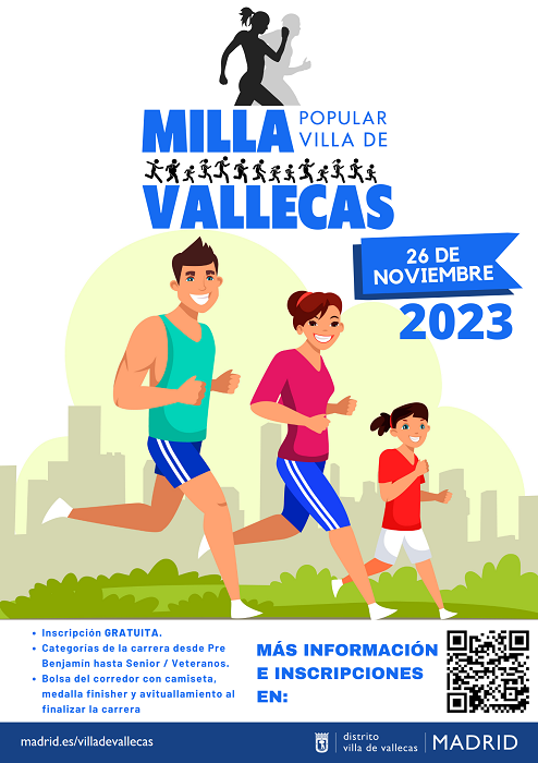 JMDvivallecas's tweet photo. 🏃Ya queda poco para celebrar nuestra Milla Popular de Vallecas.

📅 26/11/2023 - 10h.
📝 Inscripciones: del 30 de octubre hasta el jueves 23 de noviembre

ℹ👇 https://t.co/0uD3wvTNG3