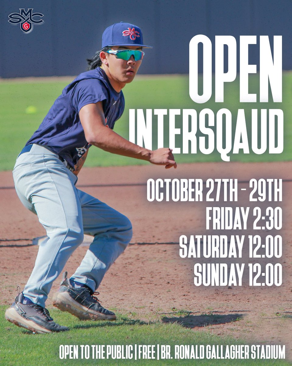 SMC_Baseball's tweet photo. Our open intersquad series kicks off in just a couple of hours!

Come on out and catch some fall baseball on a Friday afternoon, what could be better?

#GaelsRise https://t.co/31mXn88vra