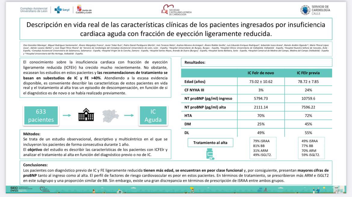 CardioLEÓN (@leoncardio) on Twitter photo Características clínicas de pacientes ingresados por IC con FEVI ligeramente reducida de la mano de <a href="/cleaglez21/">Clea</a> .
-🏥Ingreso por IC y FEVI ligeramente reducida en pacientes con dx previo de FEVI-lr presenta peor NYHA al ingreso que aquellos con ingreso por debut de IC y FEVI-lr. Características clínicas de pacientes ingresados por IC con FEVI ligeramente reducida de la mano de <a href="/cleaglez21/">Clea</a> .
-🏥Ingreso por IC y FEVI ligeramente reducida en pacientes con dx previo de FEVI-lr presenta peor NYHA al ingreso que aquellos con ingreso por debut de IC y FEVI-lr.