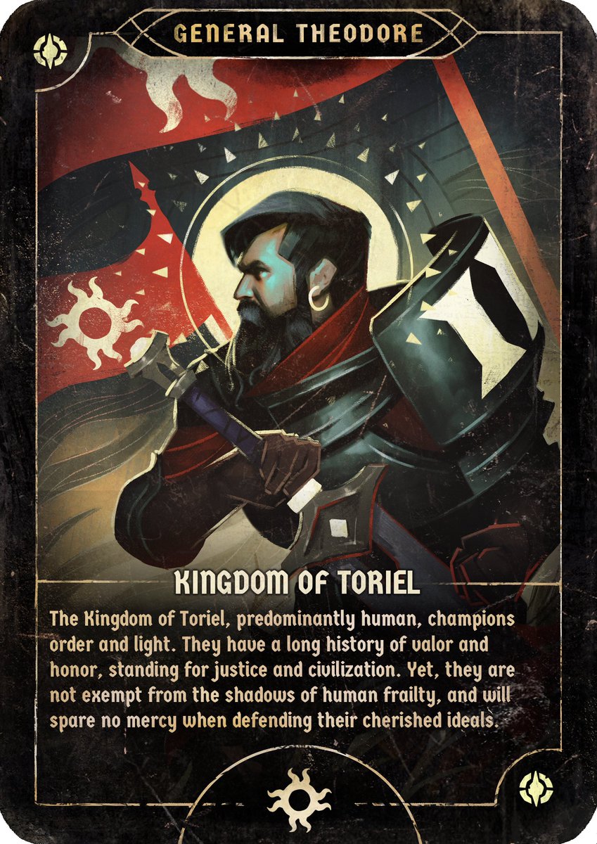 Discover the heart and soul of Grimoria with a deep dive into one of the seven factions. 
Meet General Theodore, straight from the Kingdom of Toriel.
#ChampionsTactics #web3 #Web3Gaming #Grimoria
