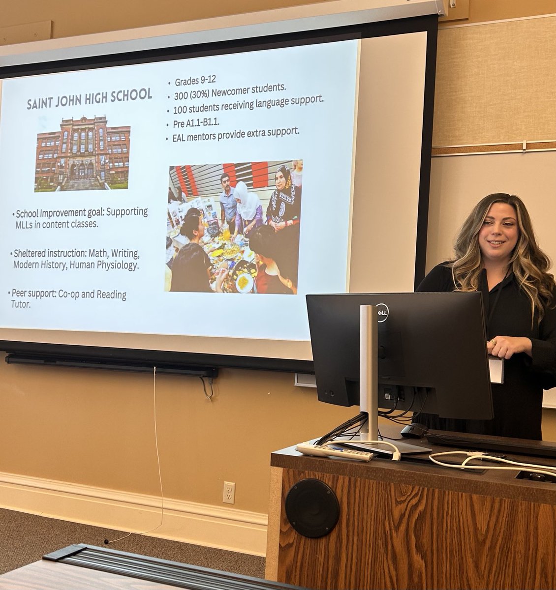 #MalloryCunningham sharing about the EST-EAL role ⁦<a href="/asds_eal/">ASD-S EAL</a>⁩ #SaintJohnHigh #NBinitiatives #newcomers #ATESLConference ⁦<a href="/TESL_NB/">TESL New Brunswick</a>⁩ ⁦<a href="/TESLCanada/">TESL Canada</a>⁩