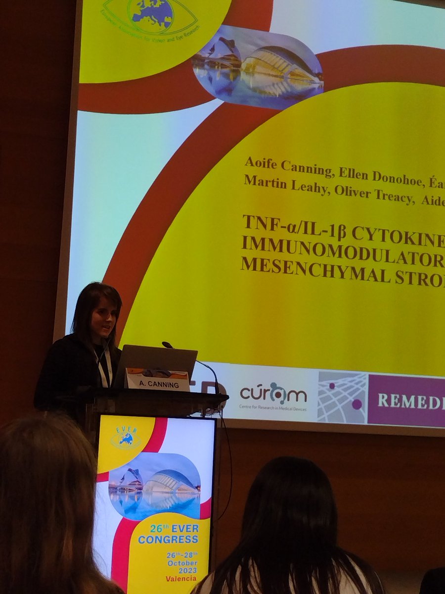 Great to see <a href="/CanningAoife/">Aoife Canning, PhD</a> present at <a href="/EVER_connect/">EVER EVER</a> her exciting work on the therapeutic efficacy of licensed mesenchymal stromal cells for ocular injury 👏 <a href="/CURAMdevices/">CÚRAM</a> <a href="/Galway_Research/">University of Galway Research & Innovation</a> <a href="/TBMED_EU/">TBMED_EU</a>