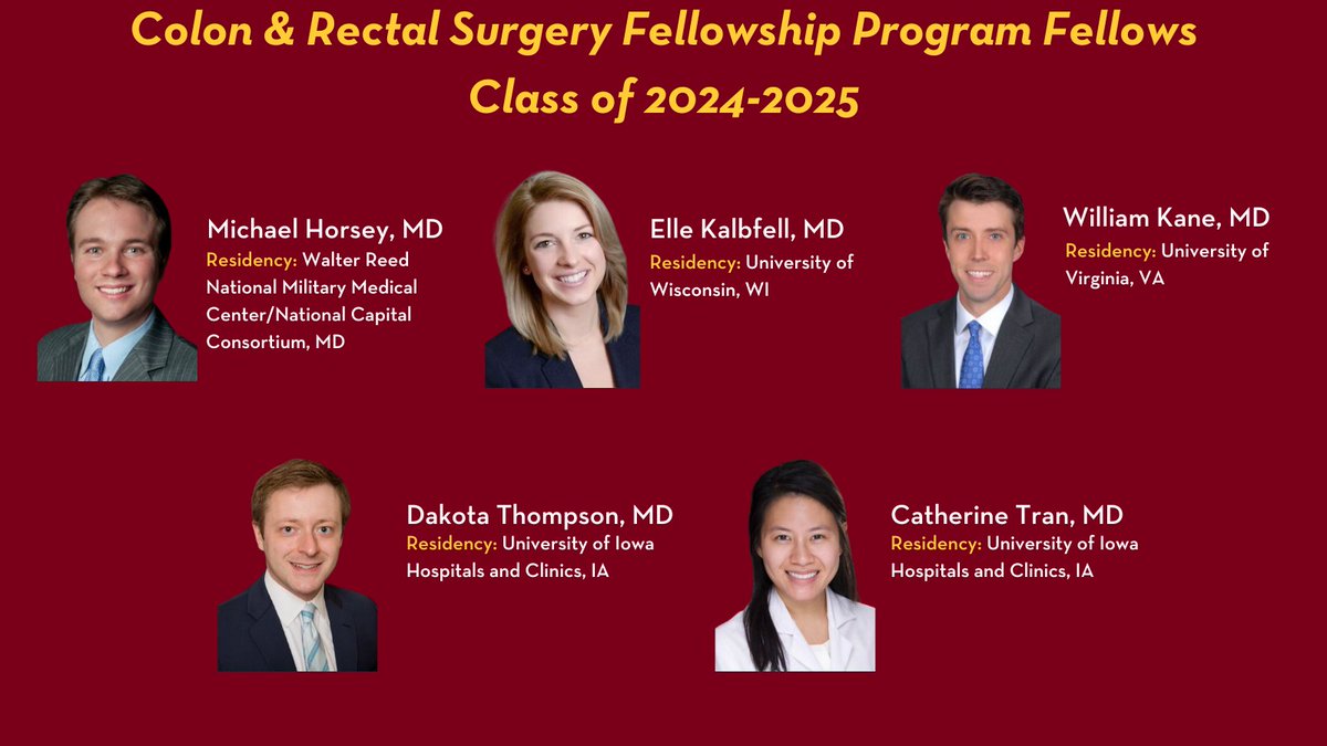 We're excited to announce our newly matched Colon and Rectal Surgery Fellowship Program Fellows, who will be joining us on August 1, 2024! Congratulations, and welcome to the #UMNSurgery team! Learn more ⬇️ z.umn.edu/91gu