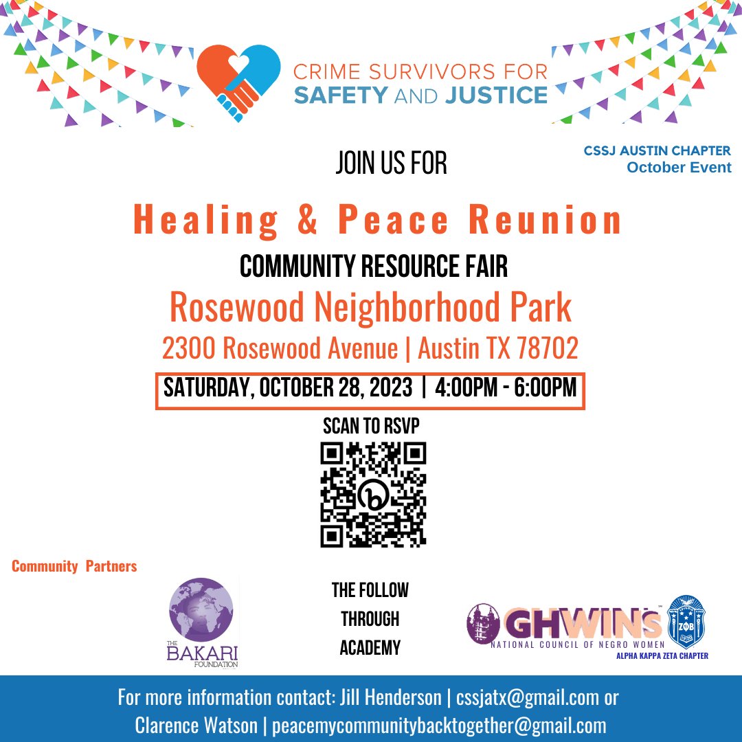 This Saturday CSSJ healing &amp; peace reunion.