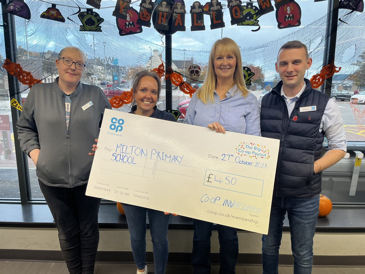 Delighted  to support Milton Primary School  with a donation from our community fund. Between our 3 stores we were able to give £450. It will help towards their new sensory room ❤️
<a href="/DSimps0104/">Daniel Simpson</a> <a href="/PaulMcPCoop/">Paul McPherson</a> <a href="/Tom_MPM/">Tom Copeland</a> <a href="/Danny_king1989/">Danny king</a> <a href="/andybDGM/">Andy Baird</a> <a href="/area/">area</a>