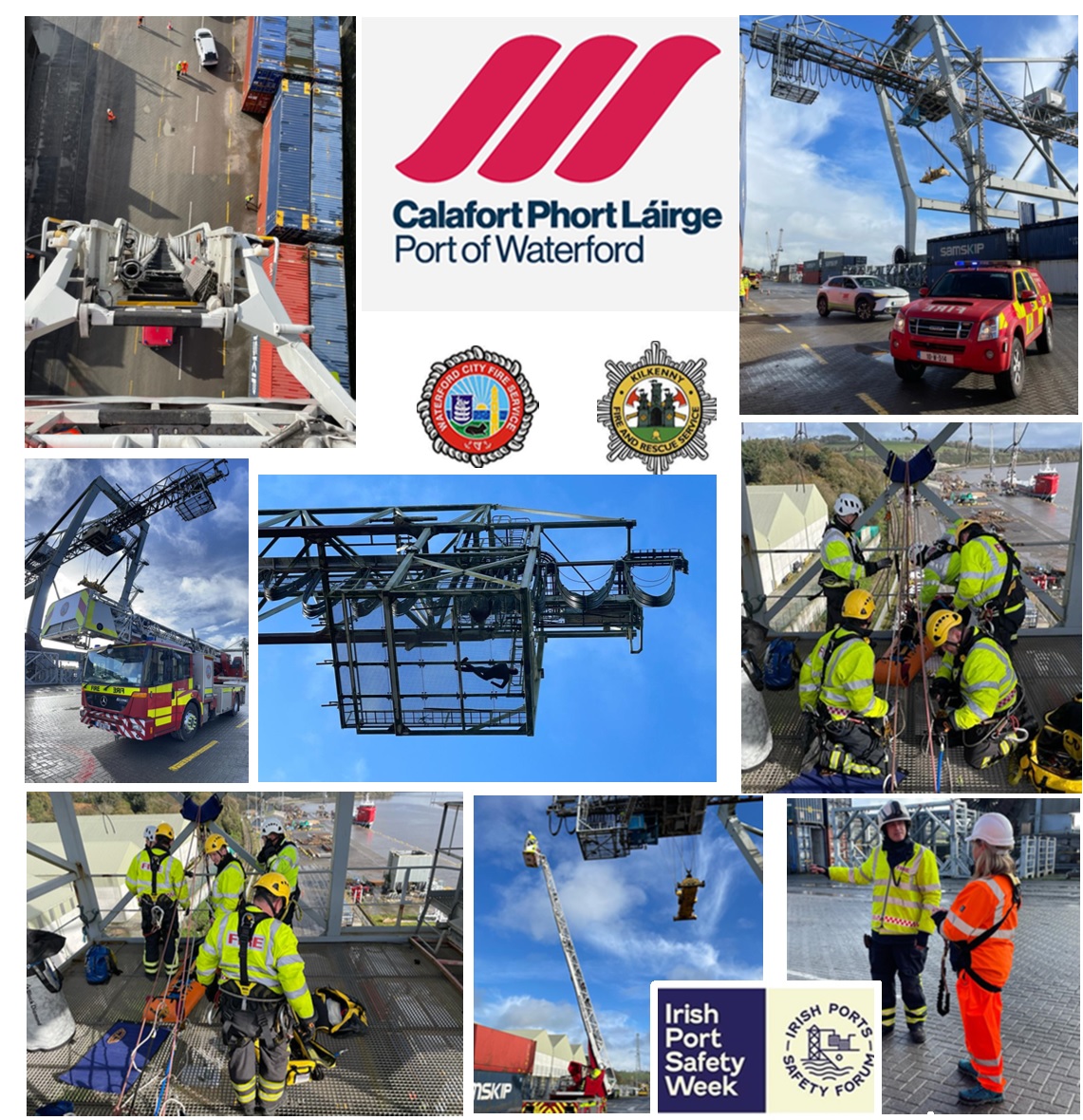 PortofWaterford's tweet photo. Day 5 of #portsafetyweek at @PortofWaterford
The week concluded with theory & practice:
1. Port Emergency Management Plan launched
to coincide with #irishportsafety week.
2. Exercise with the Fire Service: 3 scenarios tested
Thanks all, and of course the fine weather! π https://t.co/eXuhJ283W3