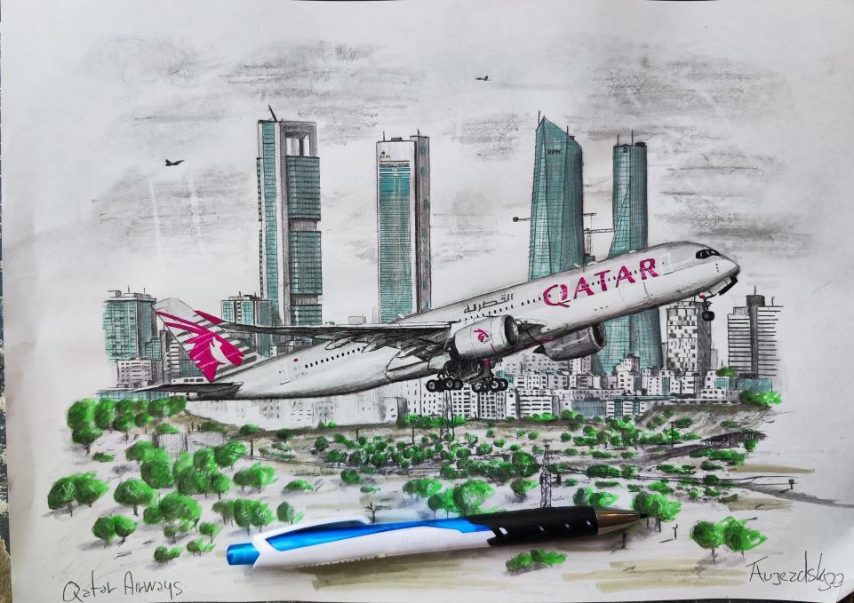AujezdskyT31991's tweet photo. Take off.  Airbus a350 Qatar airways.#PHOTOS #drawing #work #airplanet #Aircraft #Airbus @qatarairways @Airbus https://t.co/781TT8PaFC