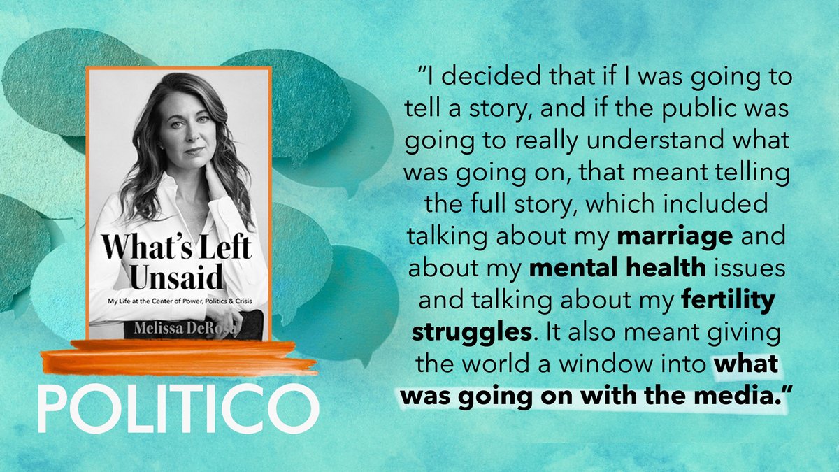 melissadderosa's tweet photo. Read my interview about #WhatsLeftUnsaid with @politico here: https://t.co/l3RdC35Yjf https://t.co/u1mwxqFmYl