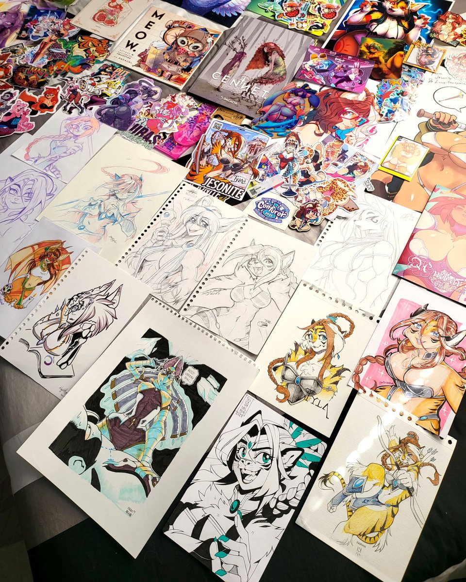My Con Loot Part 2 - From This Past @confuror 2023! / Featuring Tyla & My Gals drawn by Friends and Amazing Artists & Peeps! Fantastic Works, you guys should totally check them out! - Closeups/Tags Coming Shortly! #Confuror2023