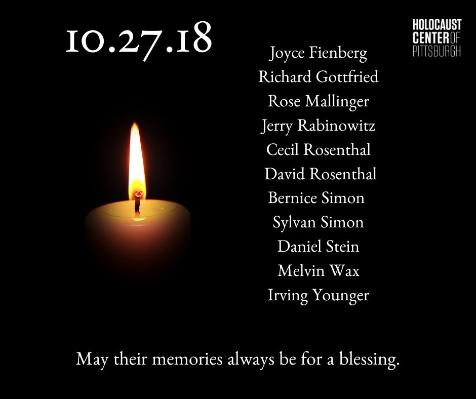 On the fifth anniversary of the Pittsburgh synagogue shooting, we take special care to remember and honor the eleven lives that we taken in a horrific act of antisemitic violence. Our hearts and our minds are with their loved ones, survivors of the attack, and our community.