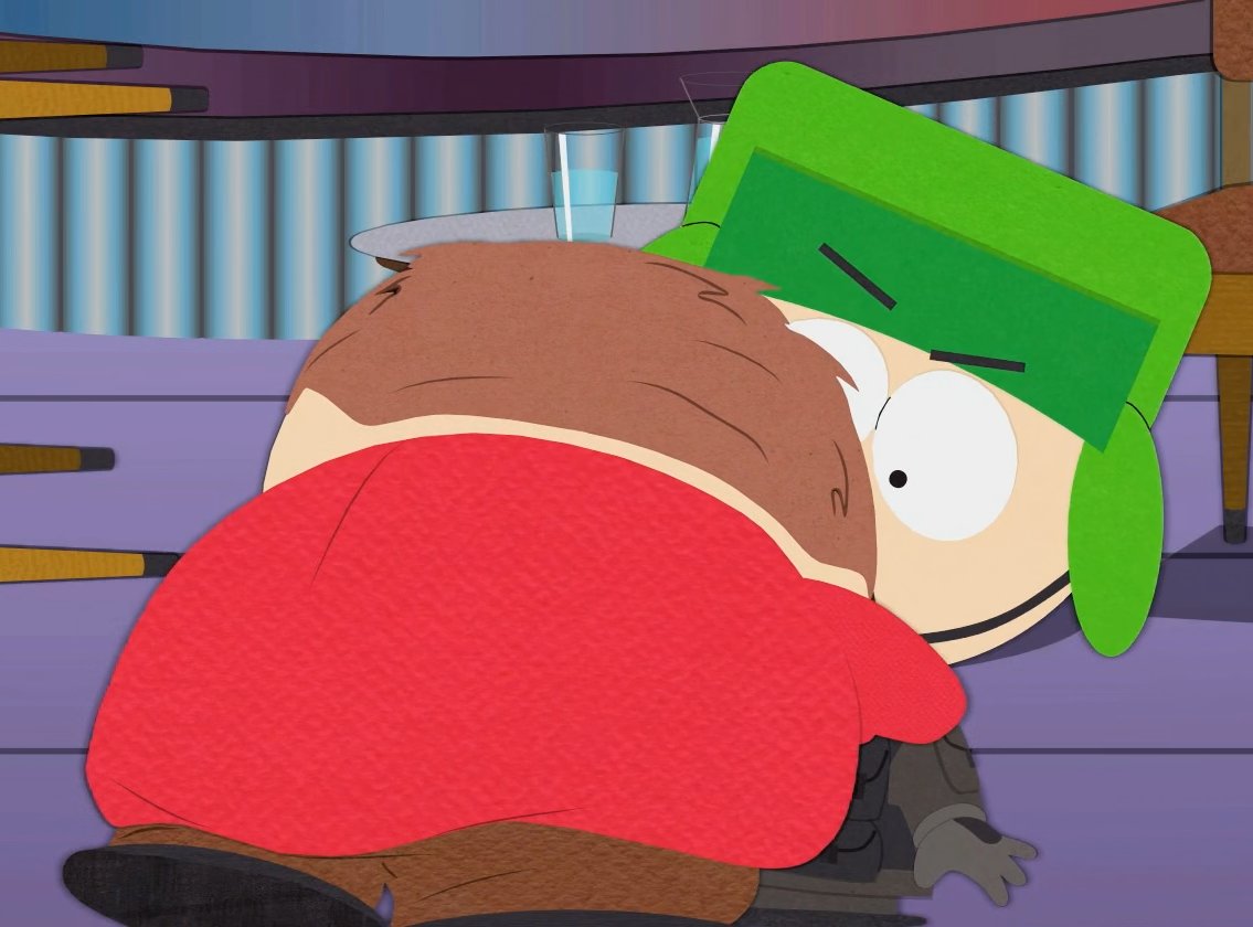 shokikita's tweet photo. The holy trinity of Cartman hugging Kyle #SouthPark https://t.co/3BwVVQuXEN
