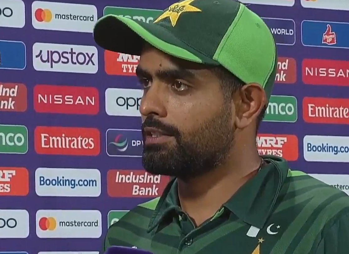 _FaridKhan's tweet photo. 'The DRS call went against us, but it's part of the game. Had the DRS call gone in favour of us, we would have won. But it's a chance missed' - Babar Azam 💔💔 #CWC23 #PAKvsSA https://t.co/sspj0h4sa1