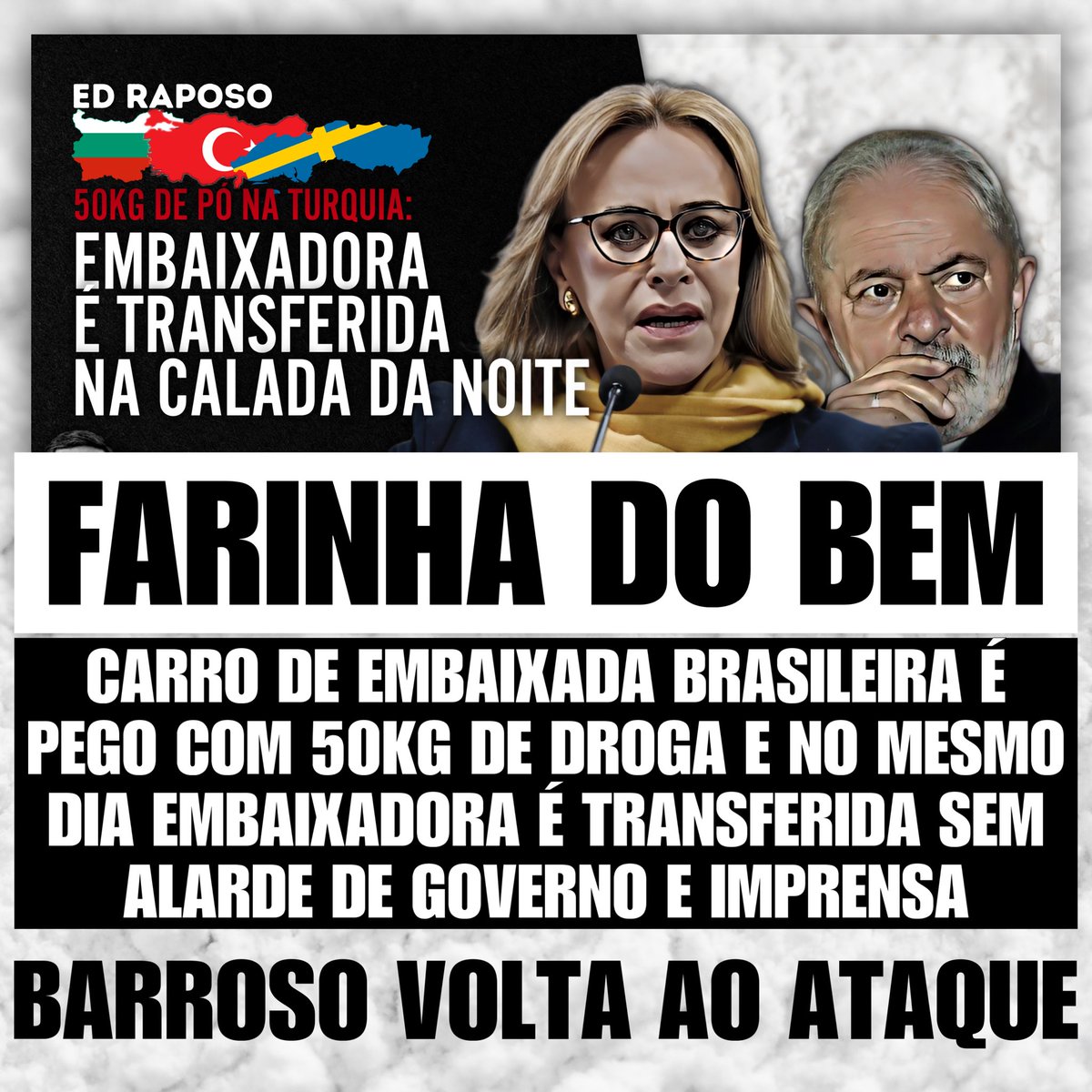 EdRaposo_'s tweet photo. No país das coincidências, embaixadora do Brasil na Bulgária é transferida enquanto escândalo de apreensão de drogas em veículo de sua embaixada na Turquia é abafado pela mídia. Provas documentais.

Link: https://t.co/nha5bQmnYv https://t.co/6lUbYm6svo