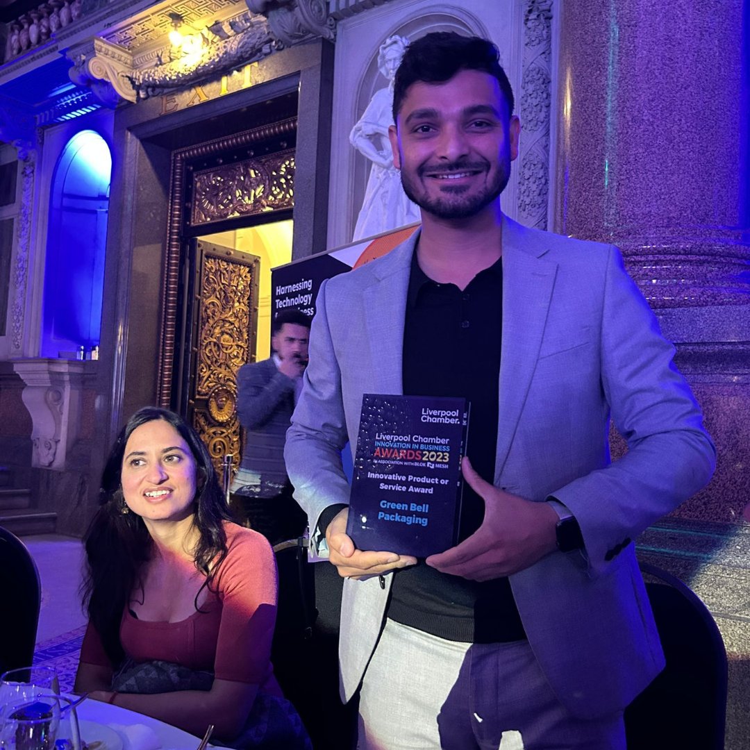 greenbellpack's tweet photo. #GreenBellPackaging is honored to receive the Innovative Product or Service Award at the Liverpool Chamber INNOVATION IN BUSINESS AWARDS 2023! 🏆🌟

This achievement is a testament to our dedication to innovation and excellence. https://t.co/60ILvrdX0L