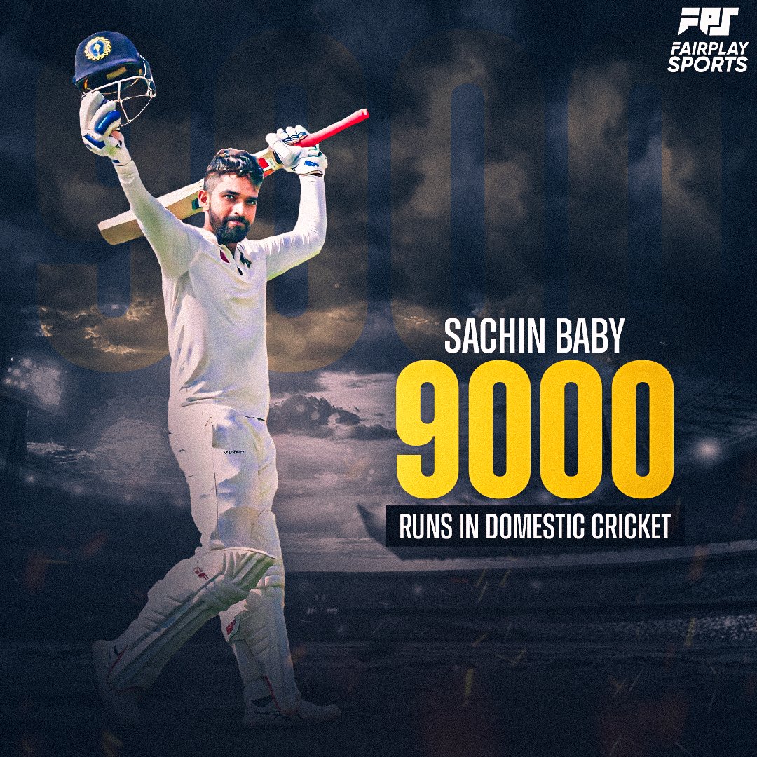 Achievement unlocked 🔓 Congratulations to Kerala stalwart @sachinbabyy on completing 9️⃣0️⃣0️⃣0️⃣ runs in domestic cricket. #Sachin #KCA #RCB