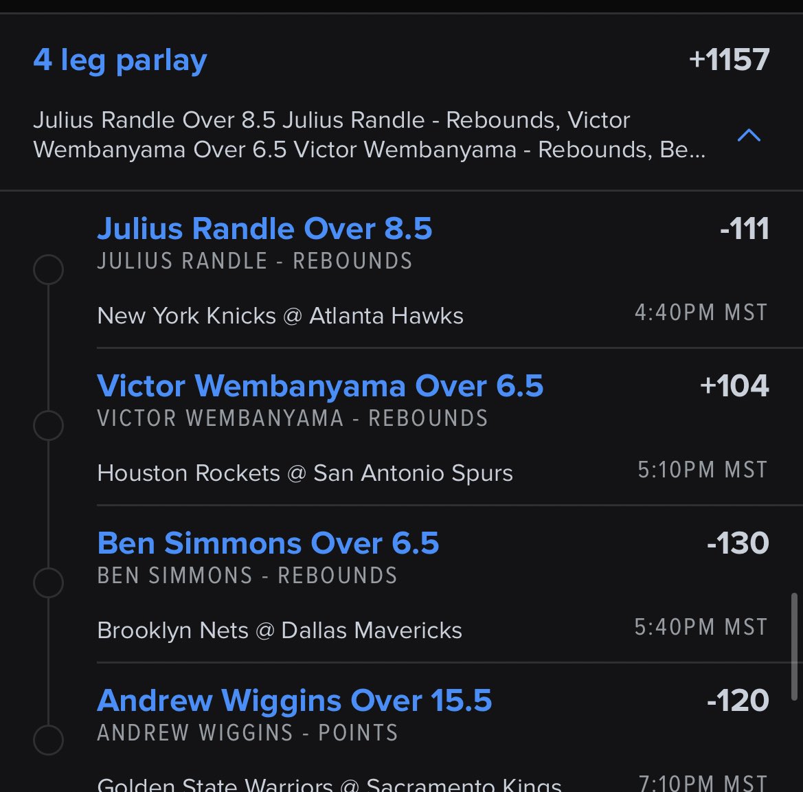 kingprodigy_23's tweet photo. Some Parlays I like for today ☄️

Remember don’t go crazy on these 📝

+1157 💎
+2453 🔮
+1021 ⭐️
+1684 🎯

#gamblingtwitter https://t.co/YNo6AEEIDd