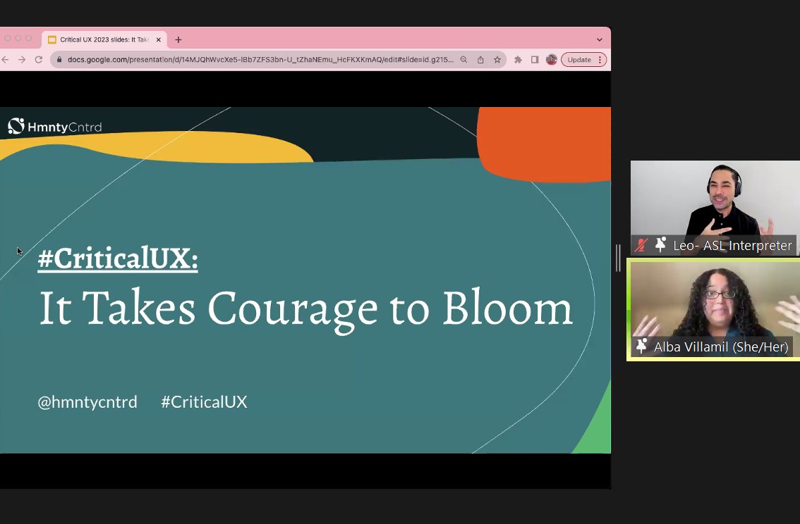Devon Skerritt (he/him/his) (@dskerritt) on Twitter photo Here we go! #CriticalUX from <a href="/hmntycntrd/">HmntyCntrd</a>. Stoked for starting well with “Healing is not a scarcity” panel: <a href="/vcastillo630/">Vivianne Castillo</a>, @rdietkus, <a href="/beh_zod/">Behzod</a> moderated by <a href="/albanvillamil/">Alba Villamil</a>. And the great resource guide is already worth price of admission - thx! Here we go! #CriticalUX from <a href="/hmntycntrd/">HmntyCntrd</a>. Stoked for starting well with “Healing is not a scarcity” panel: <a href="/vcastillo630/">Vivianne Castillo</a>, @rdietkus, <a href="/beh_zod/">Behzod</a> moderated by <a href="/albanvillamil/">Alba Villamil</a>. And the great resource guide is already worth price of admission - thx!