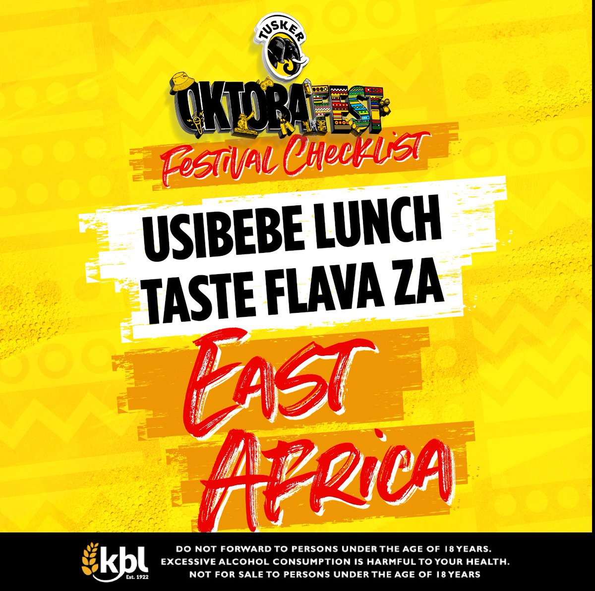 MeshackMulonzi's tweet photo. Piga luku, taste flava za africa, n stamp flavor za beer. parking-Jamhuri Grounds. Get ready 2 experience the magic of East Africa that happens when we beer together  #ThisIsHowWeDo beer &amp; sherehe @CFC_musyokaKE @princetauz #TuskerOktobafest #OktobafestEastAfrica @TuskerLager https://t.co/GeFt7QR53v