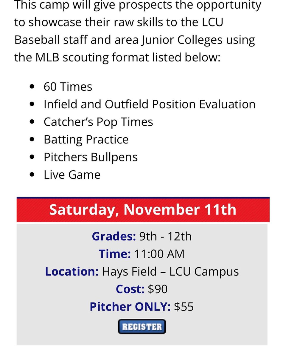Jacob4Ochoa's tweet photo. Great opportunity for HS guys to showcase what you got in front of our coaching staff and some of the best Junior college programs in the region!

Register at: https://t.co/bjiw8JFcN7 https://t.co/6pxMMTc7Ix