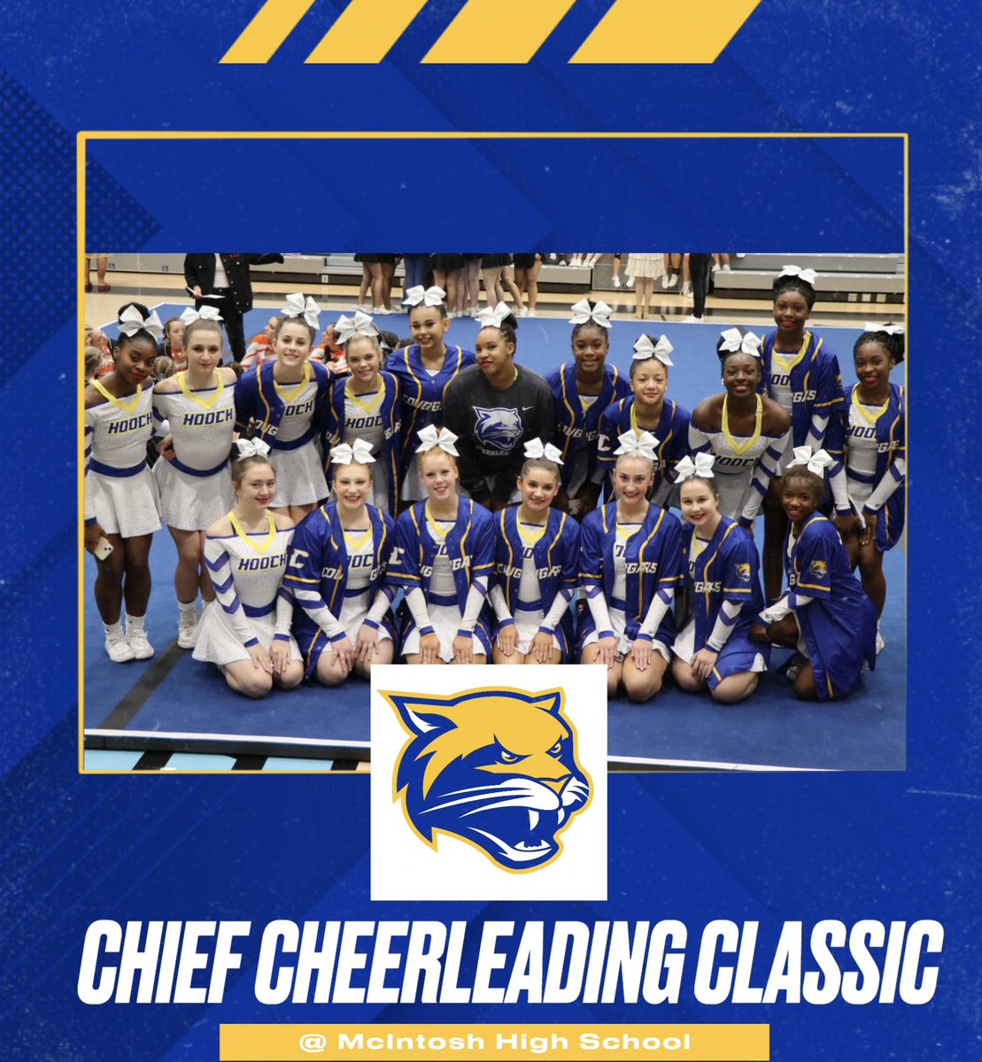 Sat. Oct 28th 
Come out to support Hooch Cheer! 💙💛
Ticket link: 
…iefcheerleadingclassic.ticketleap.com/the-chief-chee…