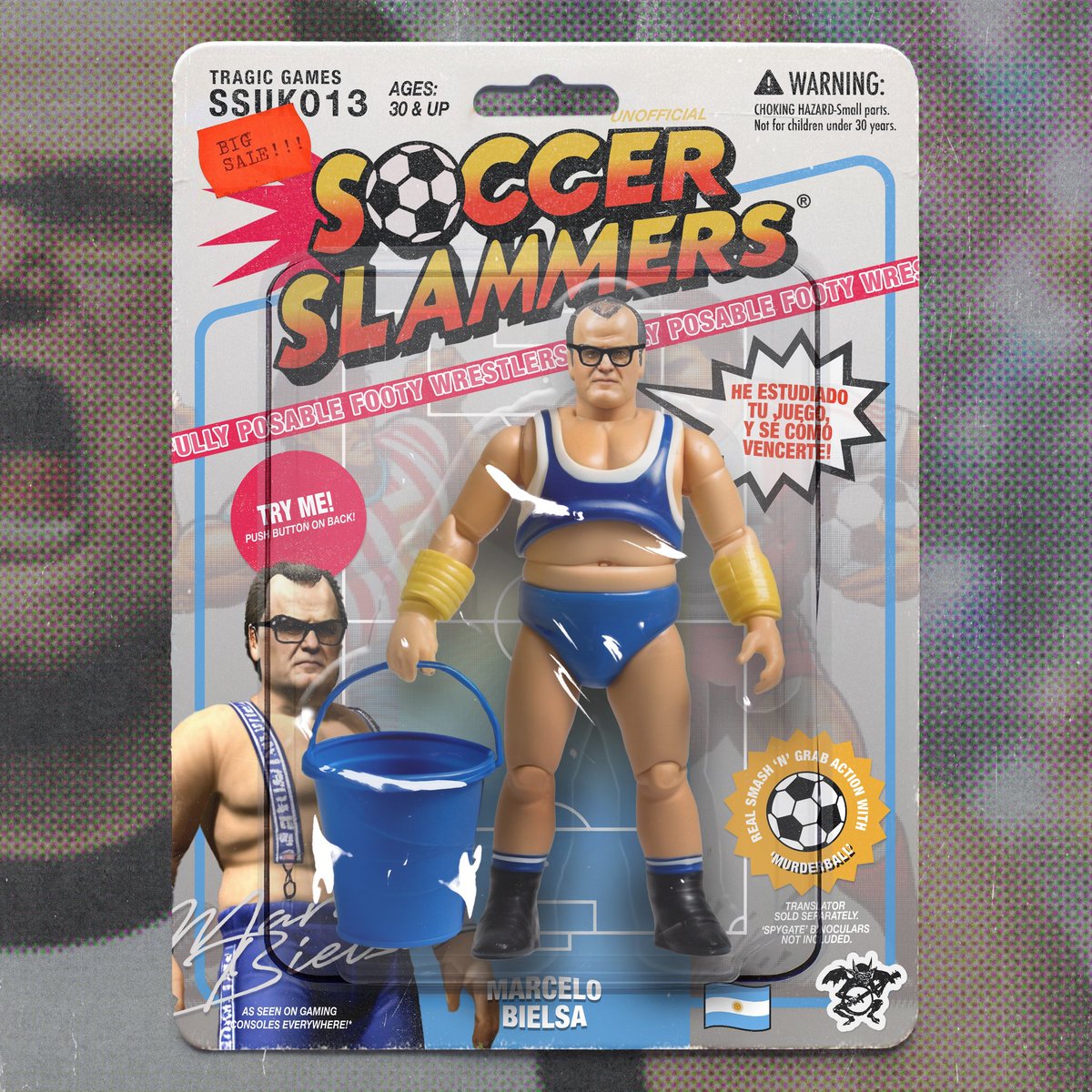 Newell's Old Boys - English News (@newells_en) on Twitter photo Marcelo Bielsa's wrestling figure from <a href="/soccer_slammers/">Soccer Slammers ⚽️💥</a> 👏
He comes with his own bucket, his finishing move is "Murderball", but according to the packaging, his translator is sold separately 😂 Marcelo Bielsa's wrestling figure from <a href="/soccer_slammers/">Soccer Slammers ⚽️💥</a> 👏
He comes with his own bucket, his finishing move is "Murderball", but according to the packaging, his translator is sold separately 😂