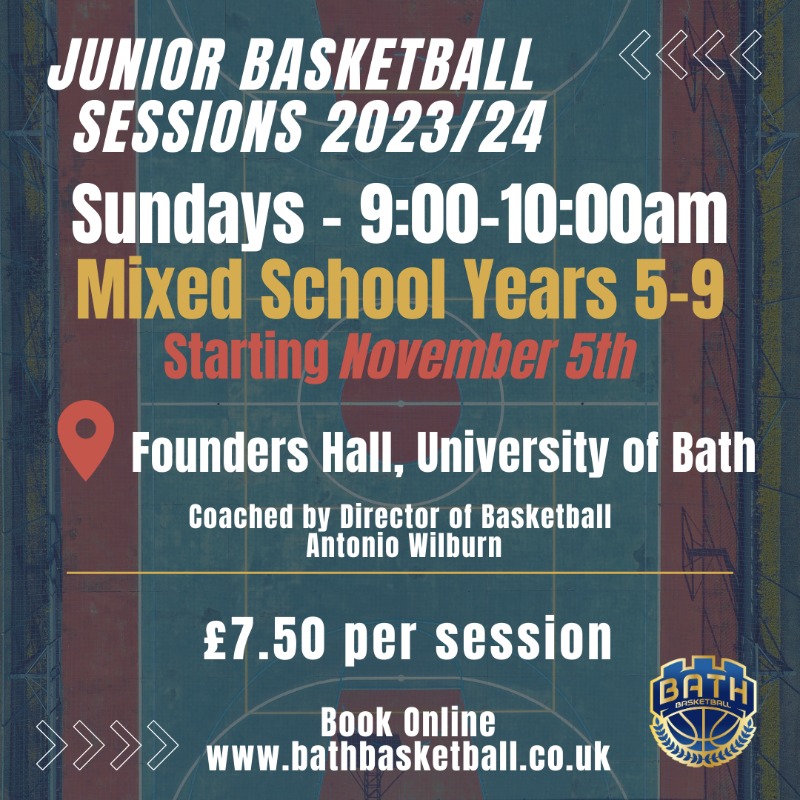 BathBasketball's tweet photo. Our next term of junior sessions are now live! ⚡ 

Book now to get involved this winter 🏀

Find all the details and book through our website!
 
#BathBasketball #JuniorBasketball
