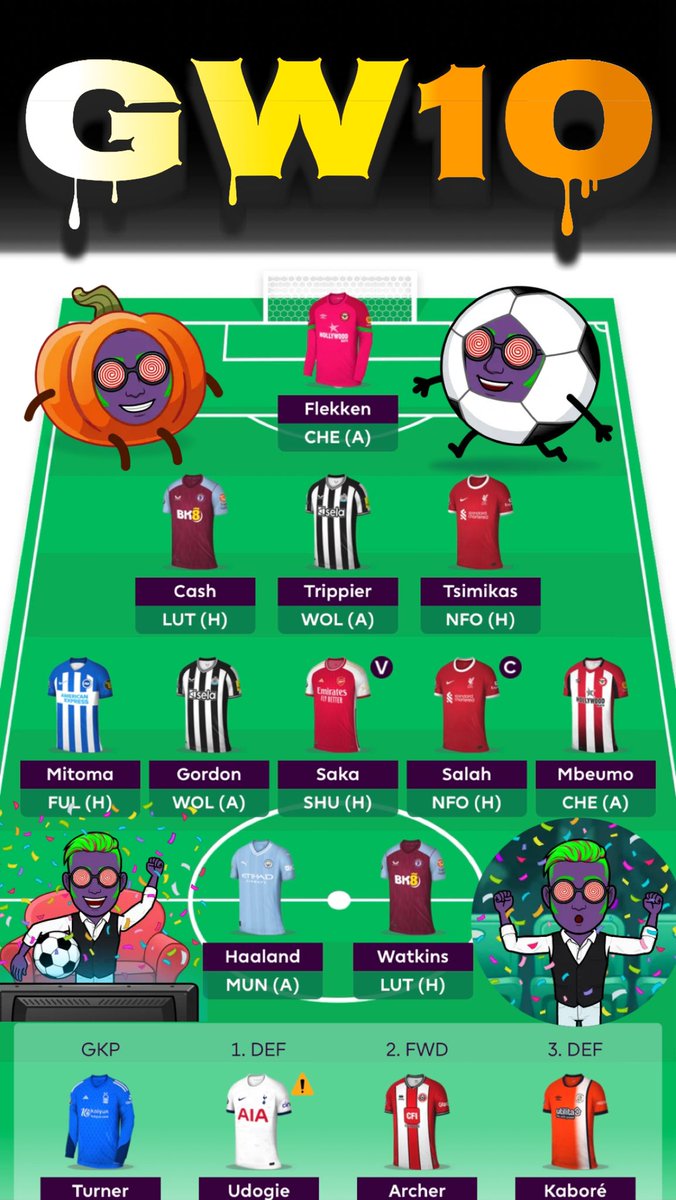 🚨 GW10 Team 🚨

✅ Salah ➡️ Bruno ❌

✅ Gordan ➡️ Rashford ❌

⚽️ OR: 1.2m ⚽️

🏦 0.9m 🏦 

I may have done this double transfer after watching this terrible United duo disappointment vs Sheffield United. 🤪

#FPL #PremiereLeague #GW10 #Football #Soccer #Fantasy