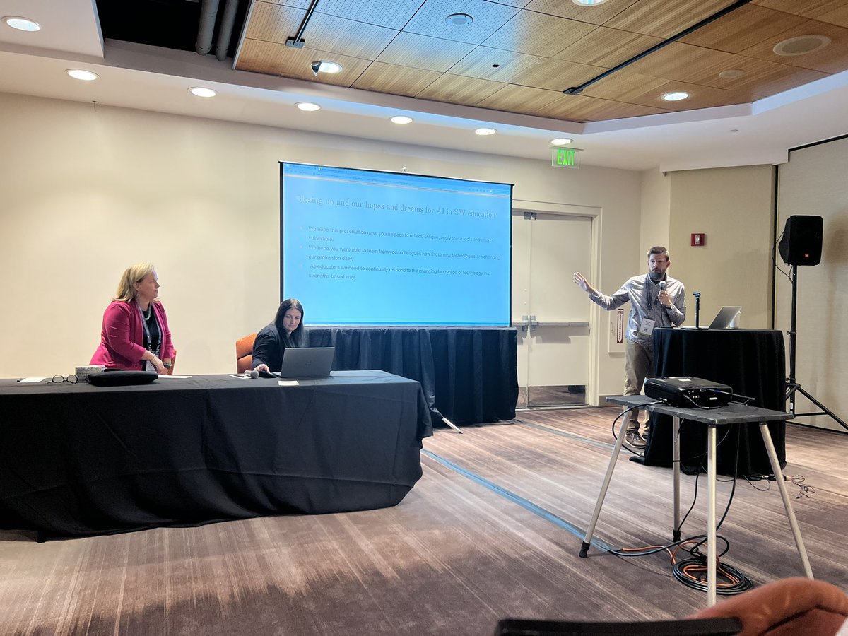 TyleenCaffrey's tweet image. When @spcummings and colleagues give a great presentation on AI and ChatGPT. Love this.

#CSWE2023  #Futureofsocialwork