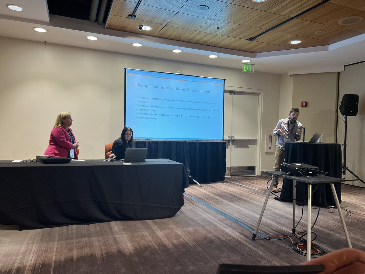 TyleenCaffrey's tweet image. When @spcummings and colleagues give a great presentation on AI and ChatGPT. Love this.

#CSWE2023  #Futureofsocialwork