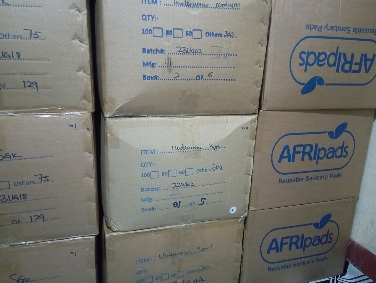 UHDFOUNDATION's tweet photo. GOOD NEWS:  
We have received a donation of 2000 sanitary pads (SGK), 2000 pieces of AFRIpads underwear &amp; Back packs with booklets from @AFRIpadsFDN &amp; @AFRIpads. This will accelerate our interventions towards improving menstral health among school girls in Butaleja district.Buta https://t.co/C2UwA3GKvC