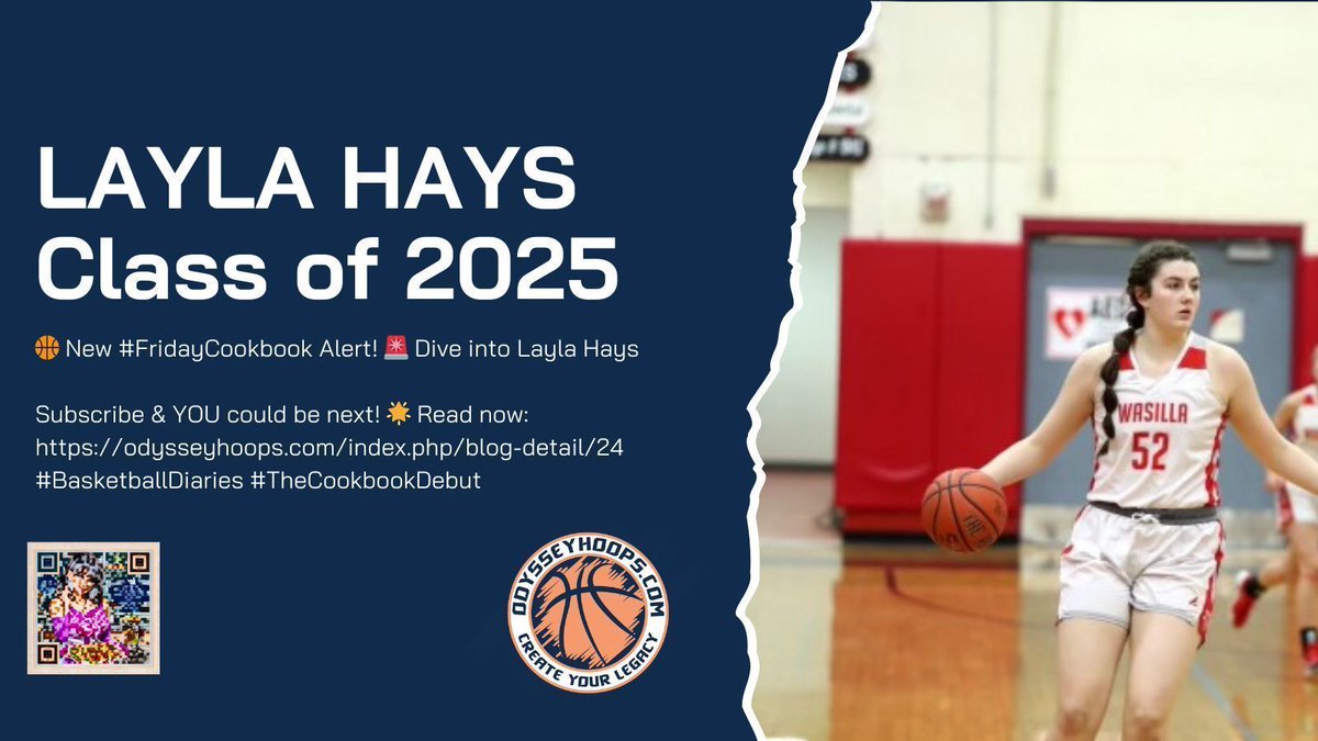 OdysseyHoops's tweet photo. 🏀 New #FridayCookbook Alert! 🚨 Dive into Layla Hays @LaylaHays2 journey on the court.Written by Dan Olson. Subscribe &amp; YOU could be next! 🌟 Read now: https://t.co/IhMZaFTMG9 #Cookbook @cgbr27 @ballislife @overtime @NYGHOOPS https://t.co/fX975hpeNT