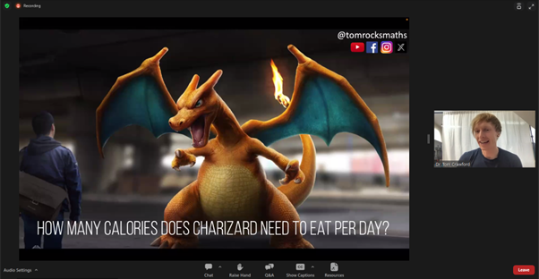 maplesoft's tweet photo. Insightful and engaging keynote from @tomrocksmaths explaining how you can use video games to help your students learn math. The Pokémon fans are particularly pleased. #mapleconference https://t.co/rDZG920uaM https://t.co/A9H4yrOFzX
